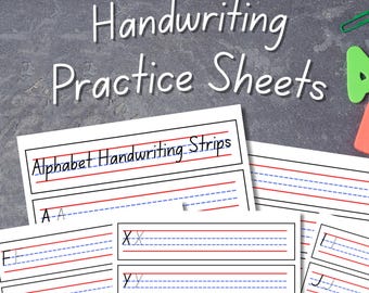 Alphabet Handwriting Practice Sheets A–Z | Printable Handwriting Strips for Kids