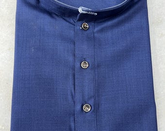 Pigiama Kurta blu tinta unita per uomo; Kurta tradizionale per uomo; Set Kurta Sangeet o Haldi; Abbigliamento etnico maschile indiano; Abbigliamento tradizionale indiano per uomo