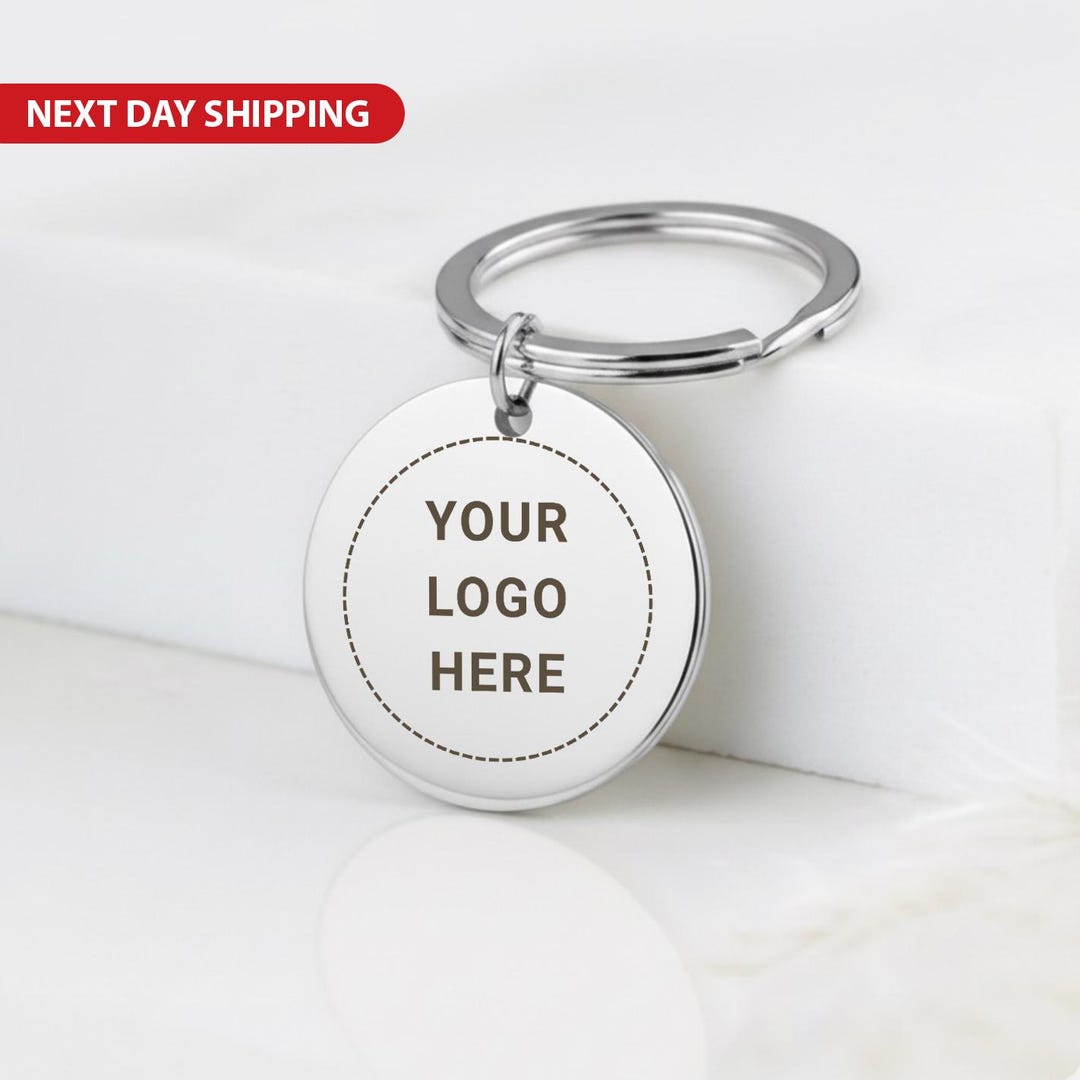 Custom Logo Round Keychain Personalised Engraved Keyring for Business ...