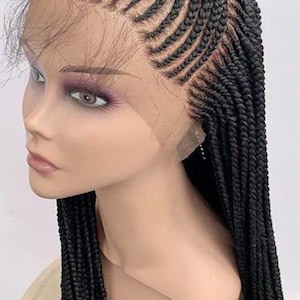 Handmade Cornrow Braided Wig: Full Lace Knotless Glueless Braid