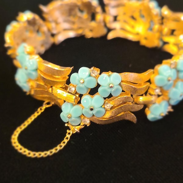 TRIFARI Alfred Philippe Blaue Vergissmeinnicht Blumen Vintage Armband