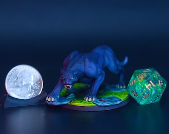 Painted Wild Panther Miniature | D&D, Pathfinder TTRPG Figure (50mm Base)