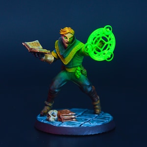 Apprentice Spellcasting Wizard | Painted Miniature for DnD | Hero / Player Character - Medium | Mage / Sorcerer / Summoner | Minis for DMs