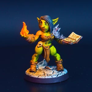 Goblin Wizard | Painted Miniature for DnD | Hero / Player Character - Small | Female Goblin Spellcaster Wizard / Sorcerer | Daggerheart | AG