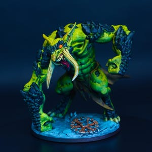 Troll des cavernes | Miniature peinte pour D&D | Boss ennemi - Énorme | troll gobelin peau-verte | Minis RPG de table pour Dungeon Masters