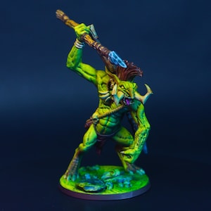 Troll des forêts | Miniature peinte pour D&D | Enemy Brute - Mini Boss - Grande | Troll gobelin peau-verte | Figurines miniatures de table pour Dungeon Masters