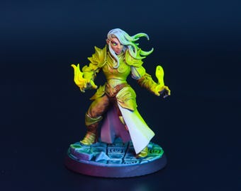 Hand-Painted Half-Elf Cleric Miniature | D&D RPG Female Player Character