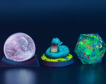 Snake Companion Miniature | Painted Miniatures for DnD | Animal Companion / Druid Wildshape / Wizard Familiar / Pet Snake Mini | CMM