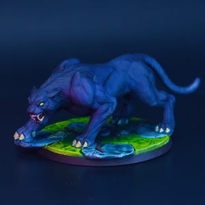 Wilde panter | Geschilderde miniaturen voor DnD | Animal Companion Familiar / Druid Wildshape / Beast - Large | RPG-mini&#39;s op tafel voor Pathfinder