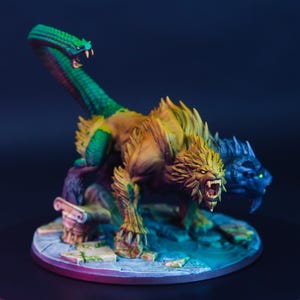 Chimera | Painted Miniature for DnD | Enemy Boss - Huge | Animal Monstrosity Beast | Hand Painted Tabletop RPG Minis for Dungeon Masters