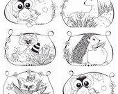 Items Op Etsy Die Op Kleurplaten Bosdieren 6 St Printable Lijken
