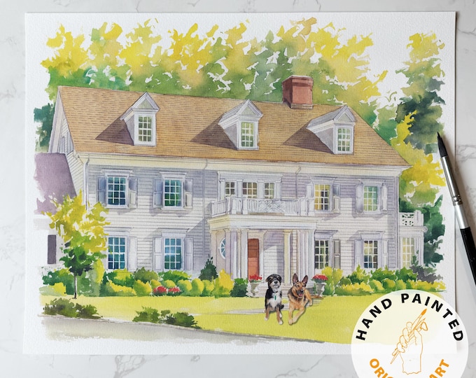 100% Hand-Painted House Painting,Custom Watercolor Home,Housewarming Gift,Our First Home Sign,Home Sweet Home Sign,First Home Gift