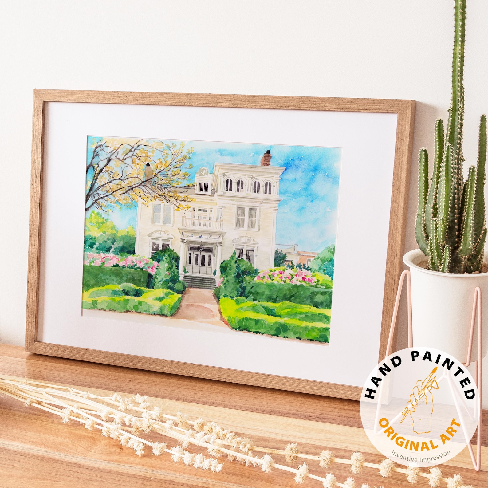 100% Hand-Painted House Painting,Custom Watercolor Home,Housewarming Gift,Our First Home Sign,Home Sweet Home Sign,First Home Gift - House & Landscape, 8x10 Original Art