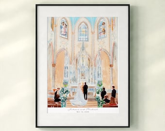 100% Hand-Painted Venue Painting, Custom Watercolor Venue,Anniversary Gift,Wedding Gift,Painting from Photo,Couple Gift,Personalised Drawing