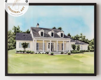 Hand-Painted Home Portrait,Custom House Painting, Housewarming Gift,Our First Home Sign, Home Sweet Home Sign, Watercolor Home, Realtor Gift