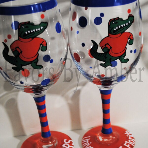 Personalized Florida Gators Wine glasses makes for a great gift and yes i can make any other team