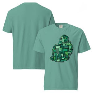 Mauritius Cubes Karte T-Shirt - unisex - grüne Würfel