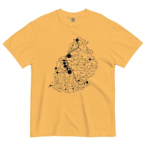 Mauritius Mikrochips Karte T-Shirt - Unisex - schwarze Schaltkreise