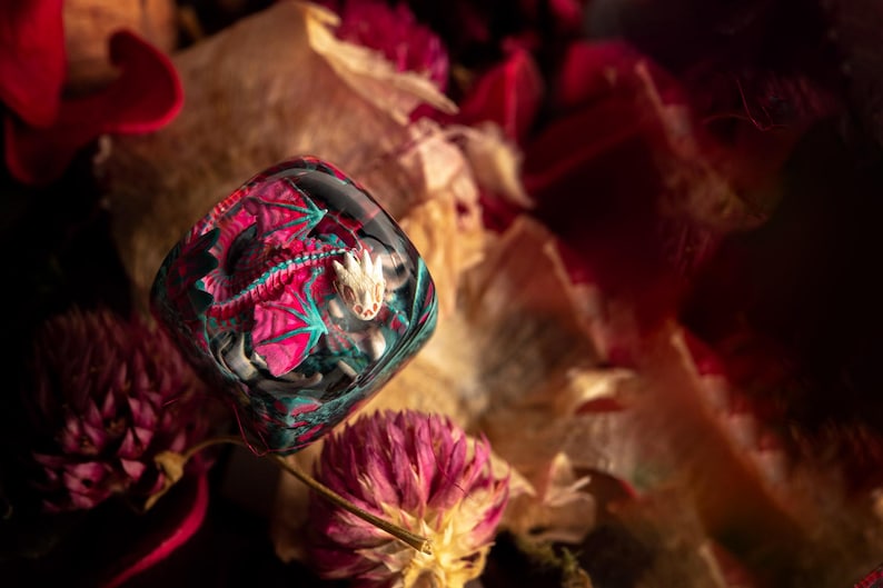 Handmade Resin Dragon Artisan Keycap – Gnarly Drakon, SA R1 Profile Crambione (DOM)