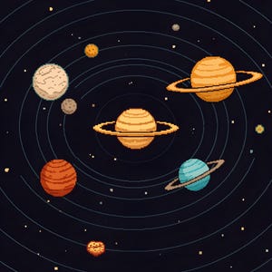 20 Set of Pixel Art Solar System Print – Retro Space Art, Digital ...