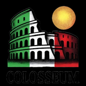 Colosseum Rome Illustration Set | Retro Landmark Vector & PNG | Instant Download