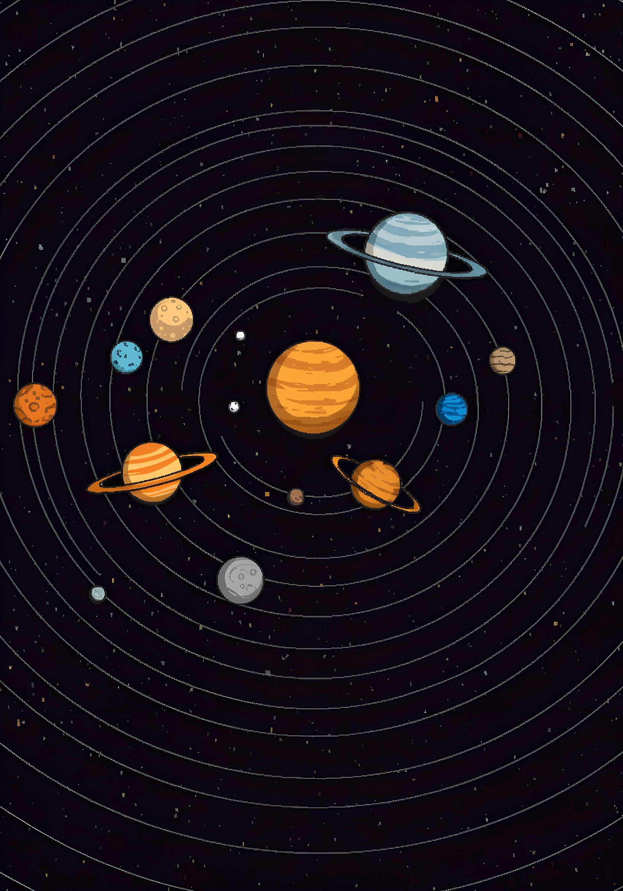 20 Set of Pixel Art Solar System Print – Retro Space Art, Digital ...