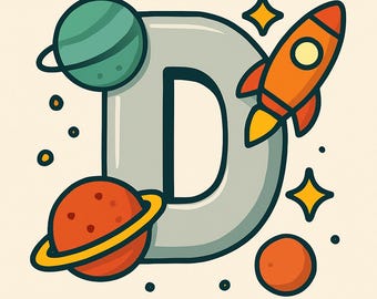 漫画宇宙アルファベット 子供向け宇宙落書きフォント 深宇宙