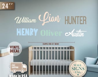 WallSignsUSA: Custom Name Sign | Nursery Name Sign | Personalized Name Sign | Wall Name Decal | Vinyl Letters | Baby Name Sign | Wall Art