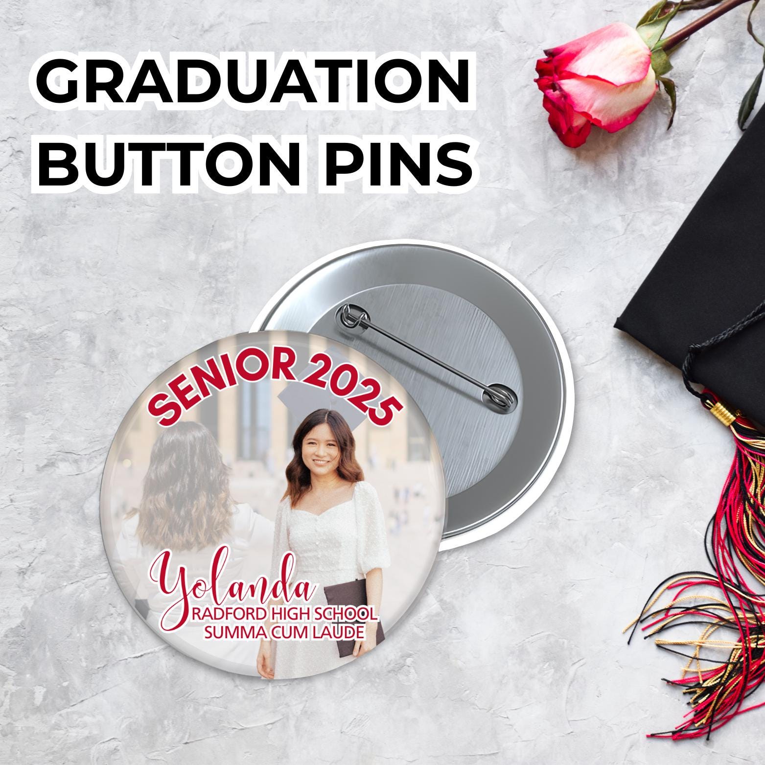 Customized Graduation Button Pins - Etsy