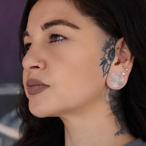 White Quartz Stone Plugs - Double Flare Organic Crystalized Gauge 3mm-38mm