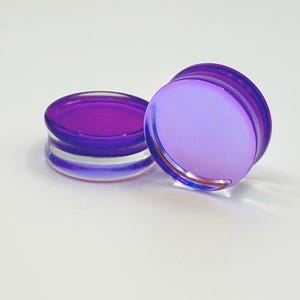 Purple Glass Double Flare Plugs - EC Plugs