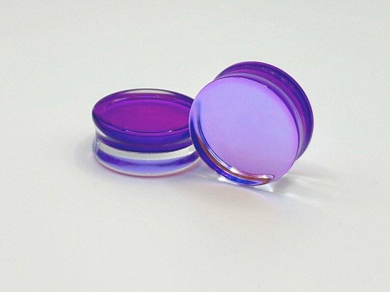 Purple Glass Double Flare Plugs - EC Plugs