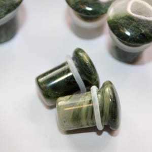 Green Line Jasper Single Flare Plugs Pair