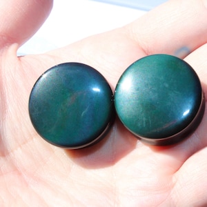 Rainbow Obsidian Double Flare Plugs – Rare Natural Black Stone Ear Gauges with Subtle Color 5mm-35mm