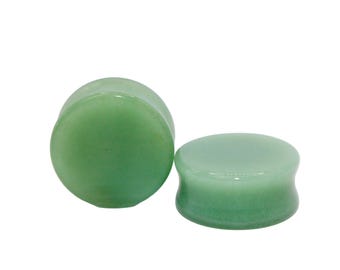 Aventurine Green Stone Double Flare Plugs/Gauges
