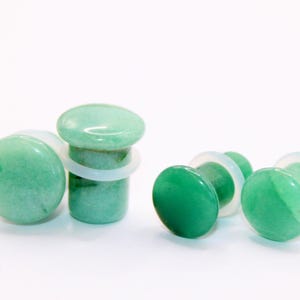 Aventurine Green Stone Single Flare Plugs/Gauges for Stretched Ears