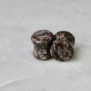 Brown Snowflake Obsidian Double Flare Plugs PAIR