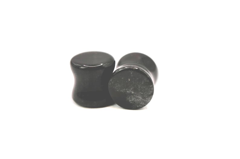 Double Flare Black Tourmaline Plugs Double Flare Black Tourmaline Stone Plugs – Polished Crystal Gauges 5mm-20mm