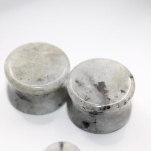 Moonstone White Labradorite Double Flare Plugs PAIR 4mm-25mm