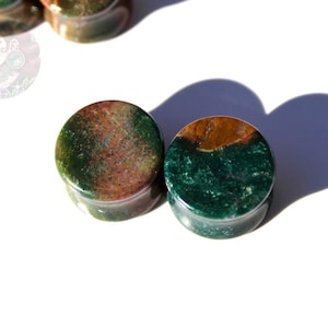 Orbicular Jasper Double Flare Plugs – Natural Stone Ear Gauges Pair