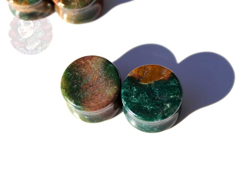 Orbicular Jasper Double Flare Plugs – Natural Stone Ear Gauges Pair
