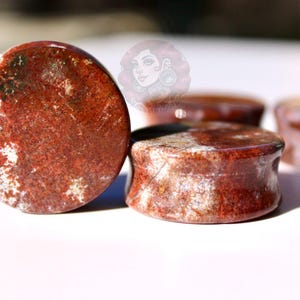 Orbicular Jasper Double Flare Plugs – Natural Stone Ear Gauges Pair