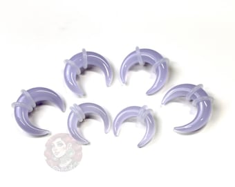 Lila opalitpinnar – öron eller septum – skimrande glasmätare 2 mm–7 mm