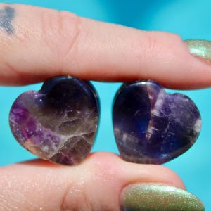 Amethyst Stone Heart Shaped Double Flared Plugs Purple Gauges 6mm-20mm