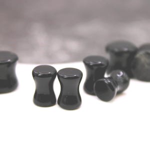 Double Flare Black Tourmaline Plugs