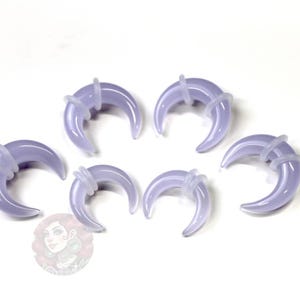 Purple Opalite Pinchers – Ears or Septum - Iridescent Glass Gauge 4mm–7mm