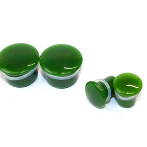Green Jade Single Flare Stone Plugs