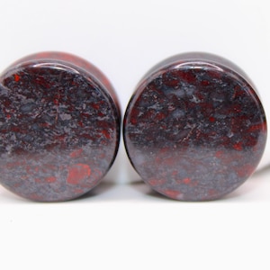 Unique Natural Hematite Brown/Red Double Flared Plugs Pair One of a Kind 4mm-20mm