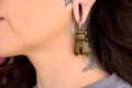 Brass Bee Ear Hangers – Bronzed 3.5mm + Gauged Jewelry (Pair)