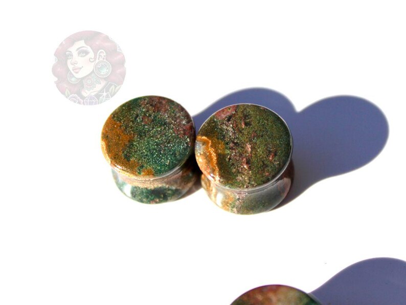 Orbicular Jasper Double Flare Plugs – Natural Stone Ear Gauges Pair